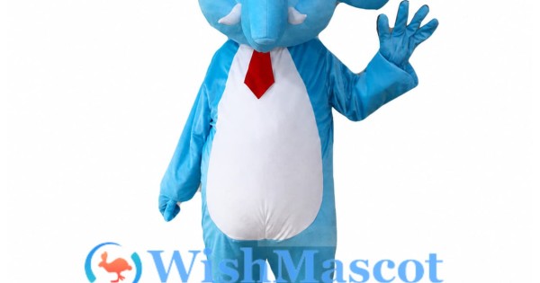 Cartoon Adult Blue Elephant Mascot Costume