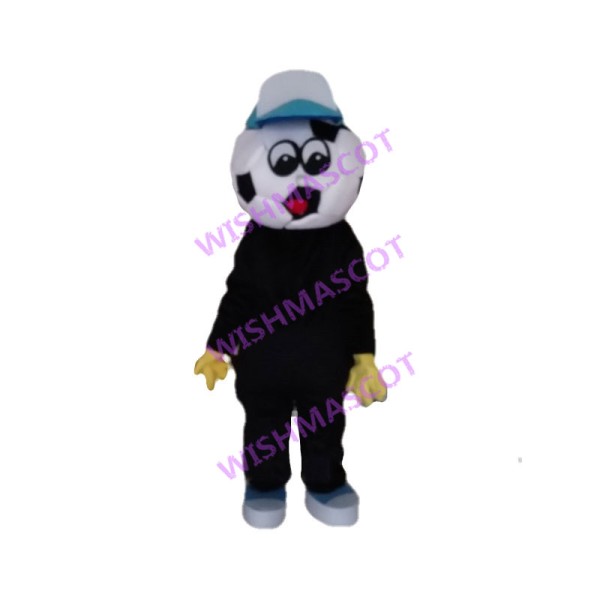 Cartoon Football Man In Green Hat Mascot Costume 
