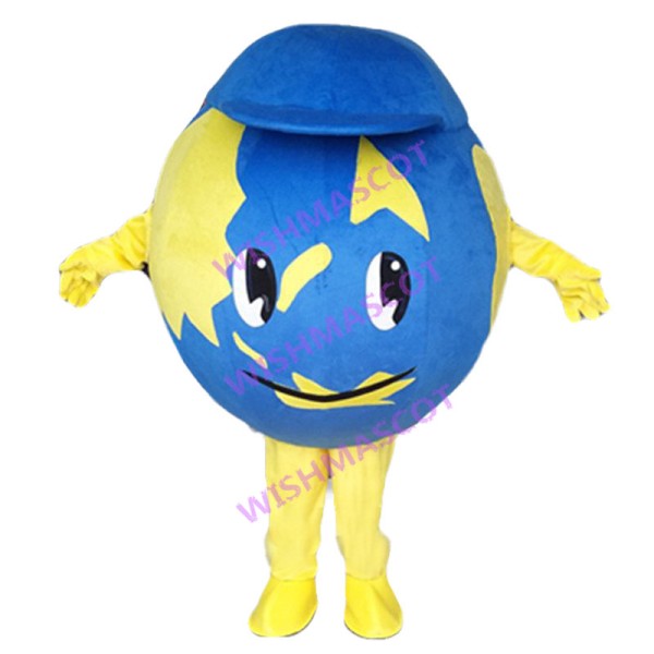 Lightweight Cartoon Earth With Blue Hat Mascot Costume 