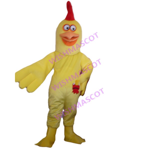 Yellow Adult Chicken Cartoon Mascot Costume 