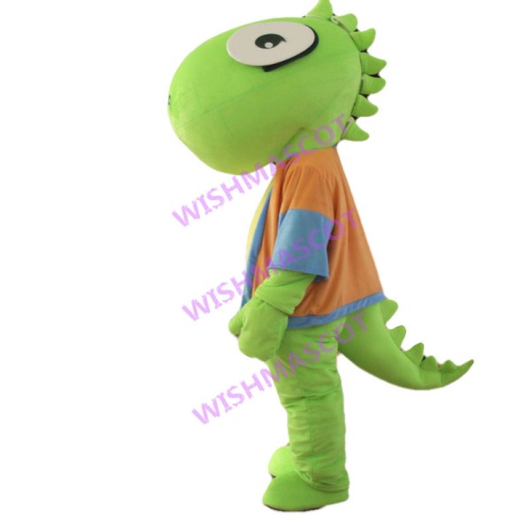 Cartoon Green Dinosaur Mascot Costume 