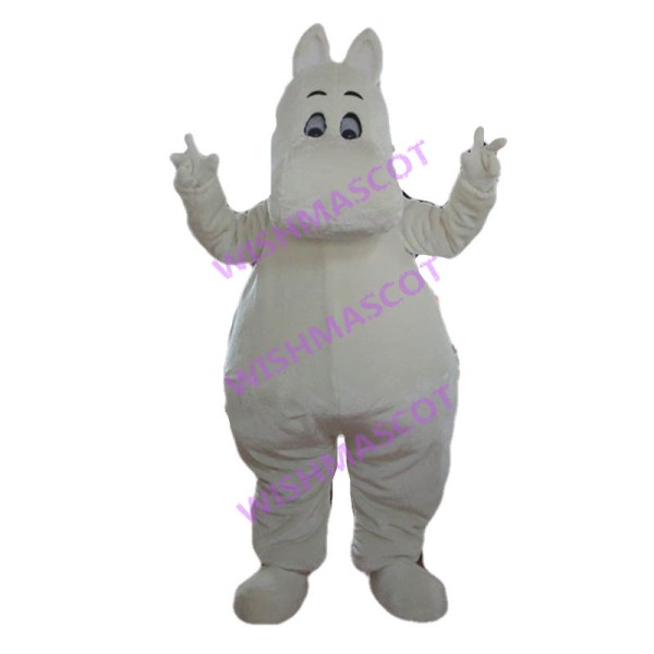 White Hippopotamus Mascot Costume 