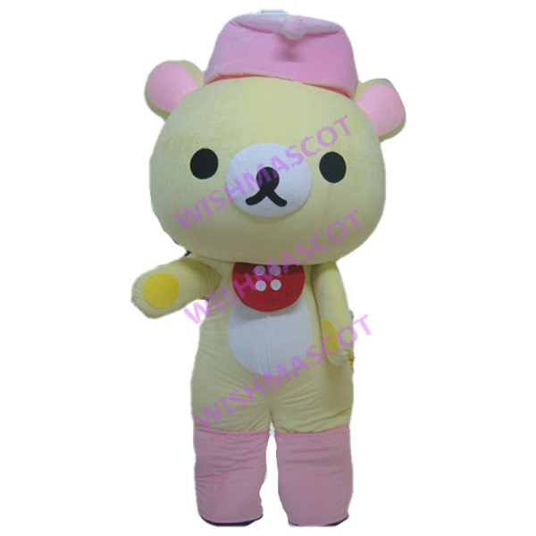 Mischievous Korilakkuma In Pink Hat  Mascot Costume 