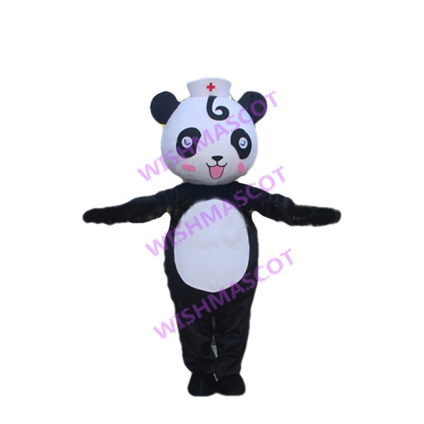 Nurse Panda Mascot Costume 