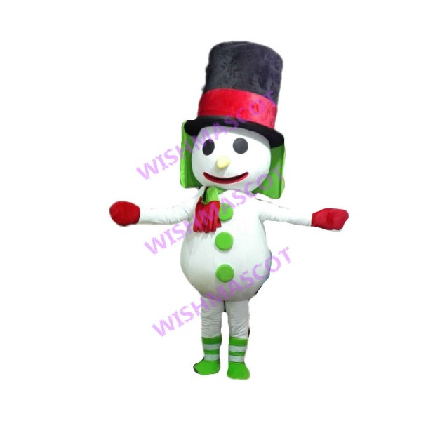 Winter Gentleman Snowman Mascot Costume 