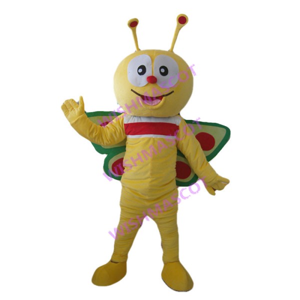 Lovely Cartoon Yellow Butterfly Mascot Costume 