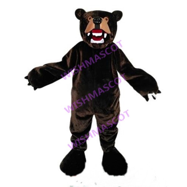 Fierce Brown Bear Mascot Adult Costume 