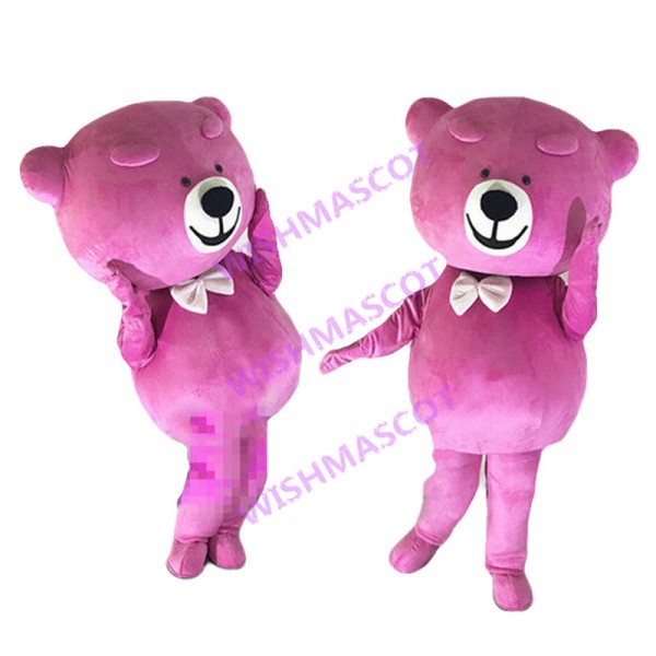 Pink Teddy Bear With Bow Tie Mascot Adult Costume 