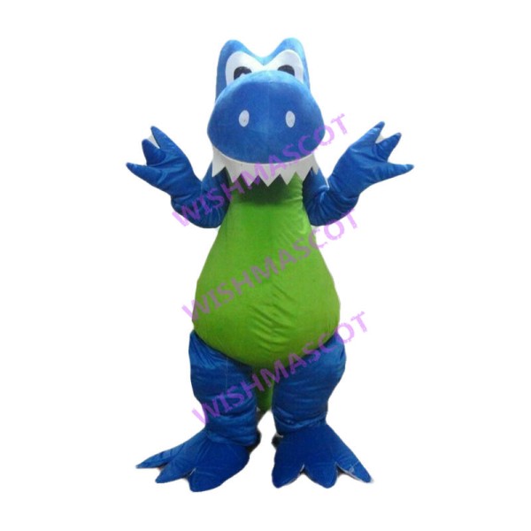 Blue Dinosaur Mascot Adult Costume 