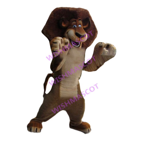 Energetic Alex The Lion Mascot Costume 