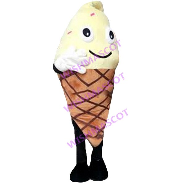 Lightweight Cartoon Creamy Ice Cream Cone Mascot Adult Costume 