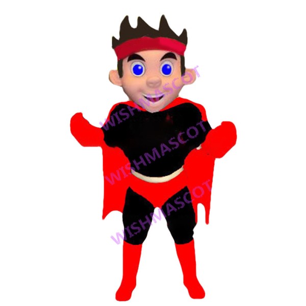 Superhero Boy Mascot Costume 