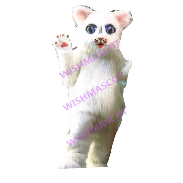 Cute White Cat Animal Mascot Costume 