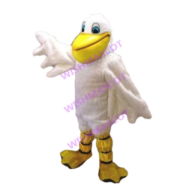White Pelican Mascot Costume 