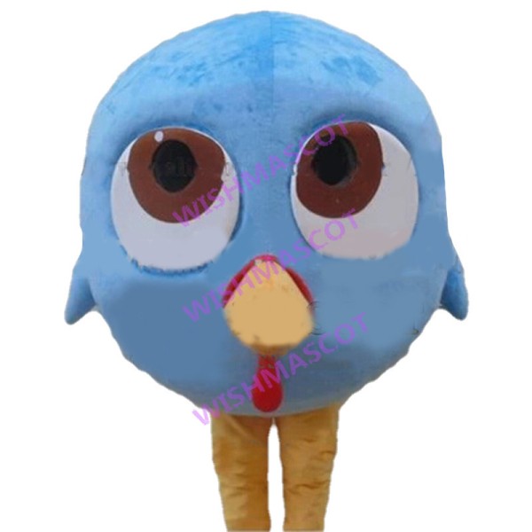 Adult Cartoon Blue Turkey Mascot Costume 