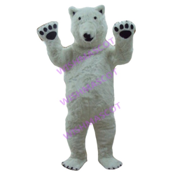 Plush Polar Bear Animal Mascot Adult Costume 