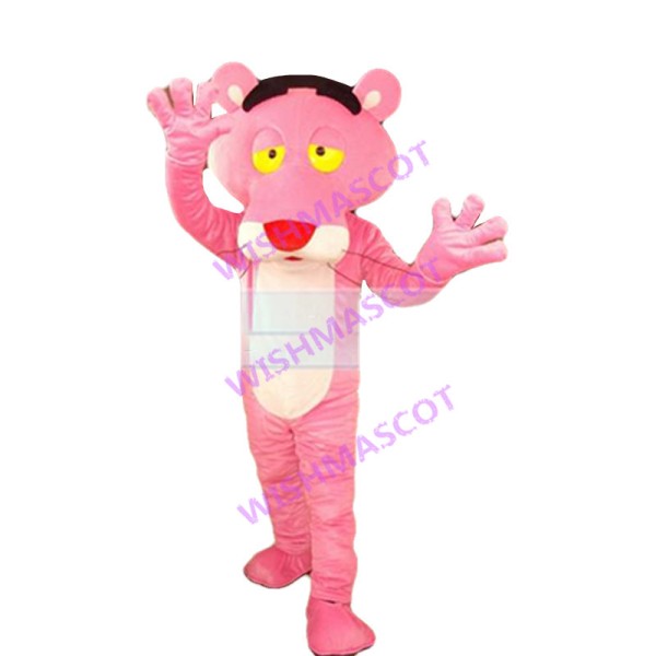 Adult Cartoon Pink Panther Mascot Costume 