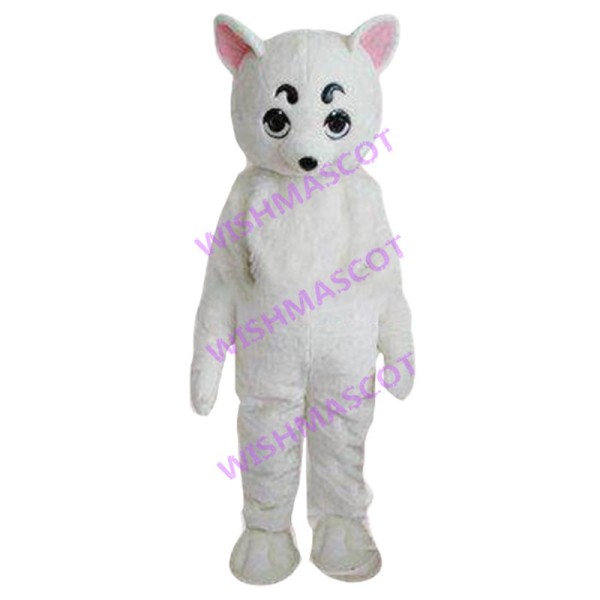 White Fox Mascot Costume 