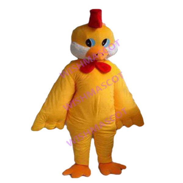 Adorable Cartoon Yellow Rooster Mascot Costume 