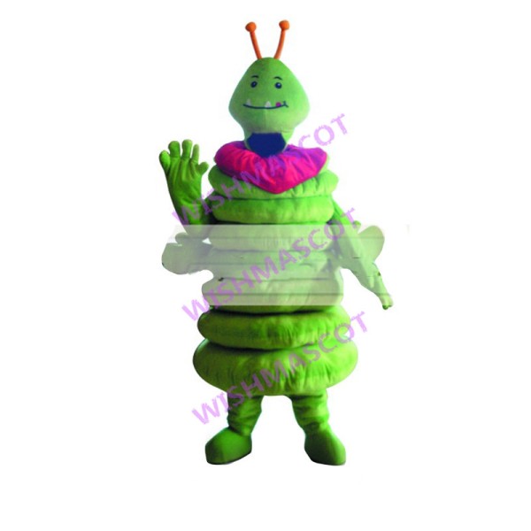 Adult Cartoon Green Caterpillar Mascot Costume 