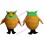 Lightweight Cartoon Green Head Owl Mascot Adult Costume 