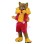 Adult Cartoon Brown Cat Wearing Red Jumpsuit Mascot Costume 
