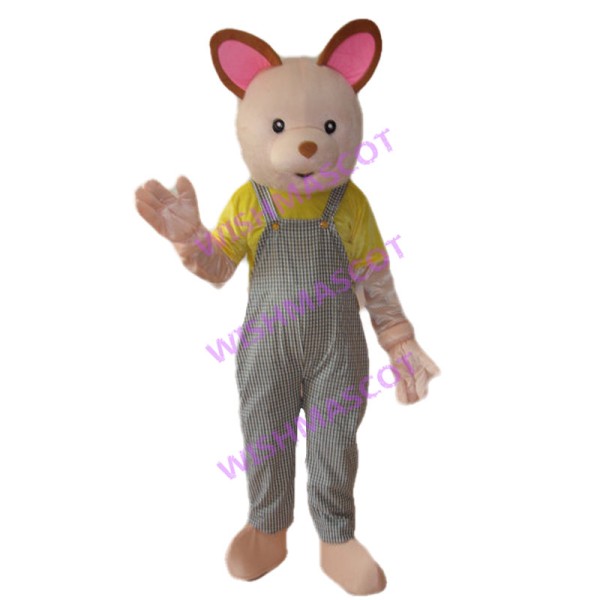 Adult Cartoon Beige Mouse Mascot Costume 