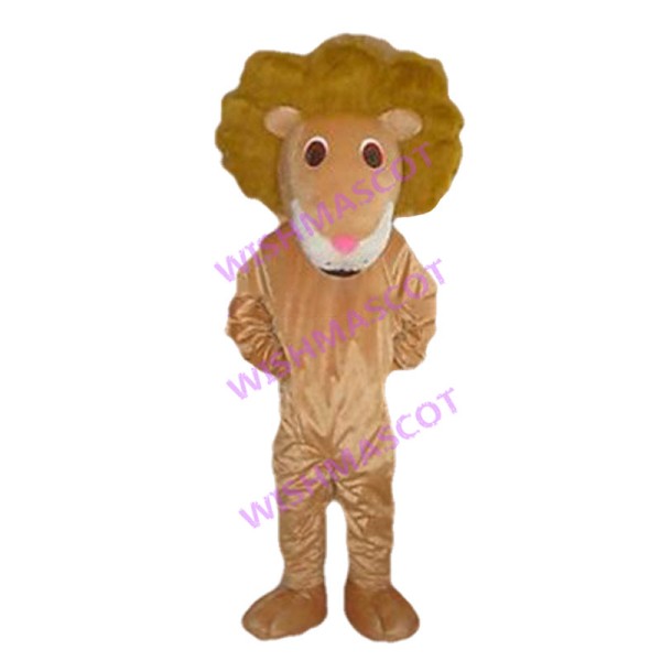 Adult Cartoon Light Brown Lion Mascot Costume 