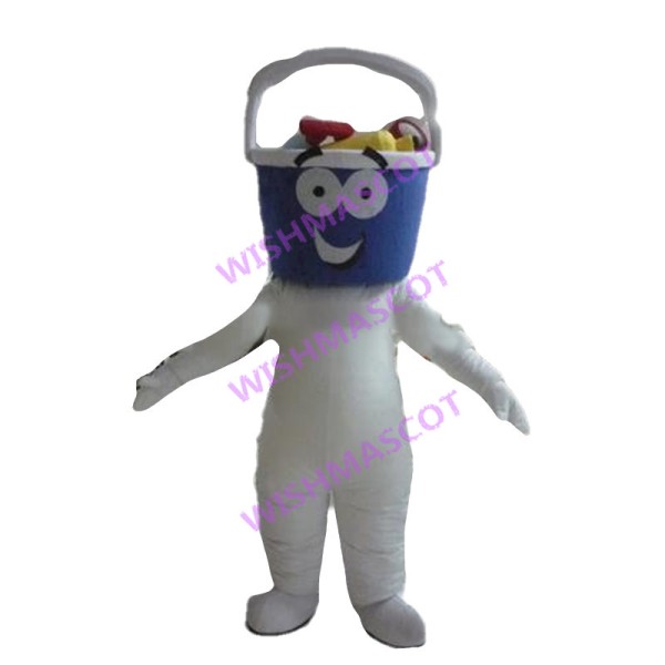 Blue Bath Basket Man Mascot Costume 