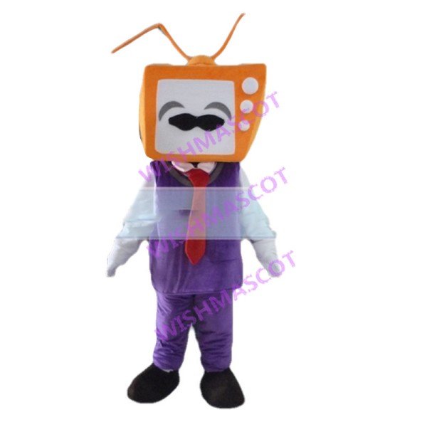 Cartoon Boss TV Mascot Costume 