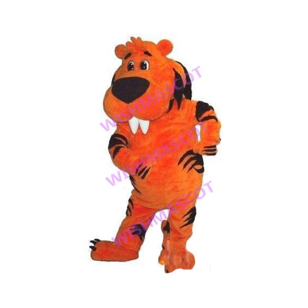Orange Saber-toothed Tiger Mascot Costume 