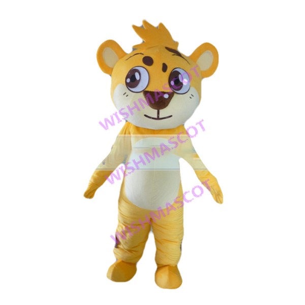 Adult Cartoon Yellow Tiger Baby Mascot Costume 