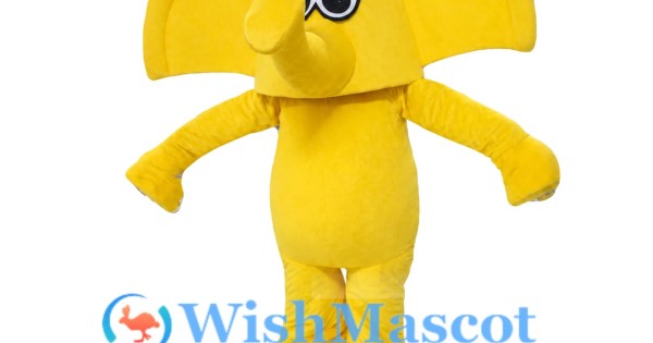 Adult Cartoon Yellow Elephant Mascot Costume