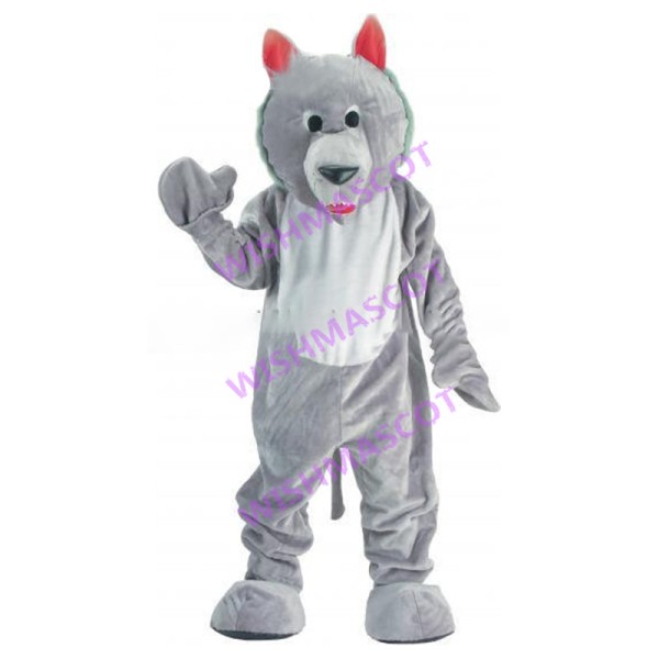 Cartoon Gray Wolf Mascot Adult Costume 