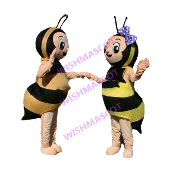 Adult Cartoon Couple Honeybee Mascot Costume