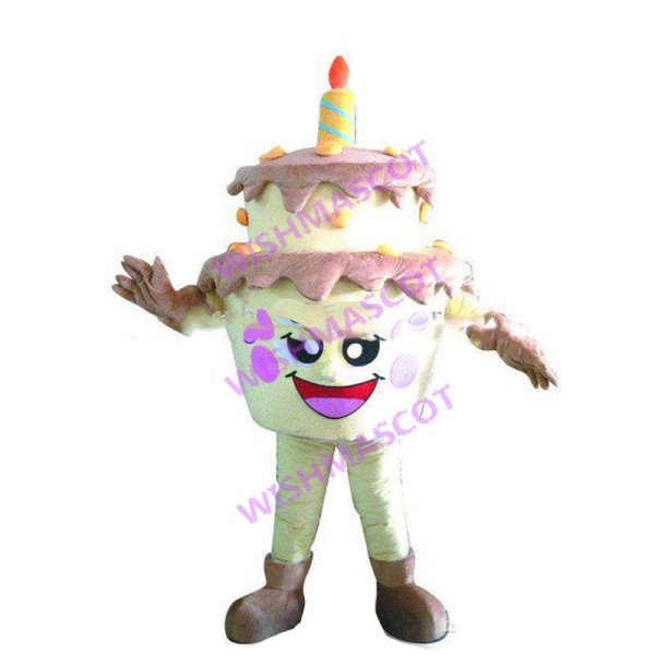 Lightweight Cartoon Yellow Birthday Cake Mascot Costume 