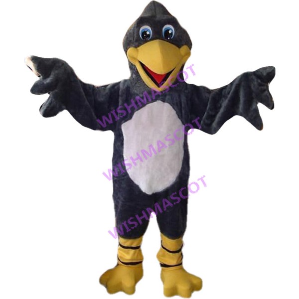 Grey Crow Mascot Adult Costume 