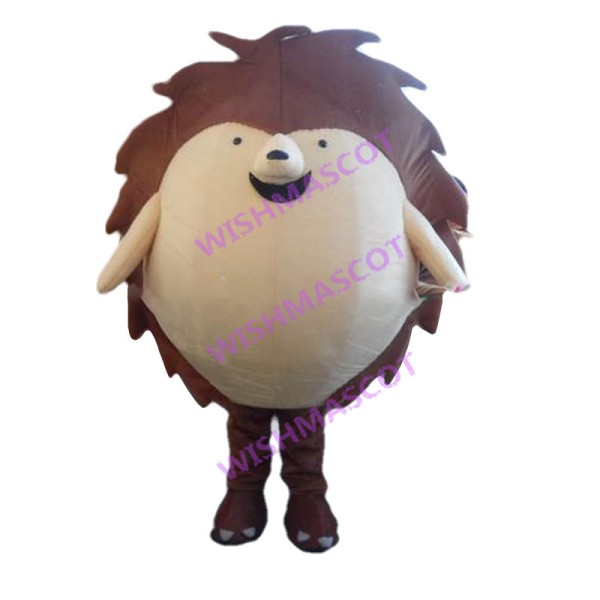 Fat Cartoon Brown Hedgehog Mascot Costume 