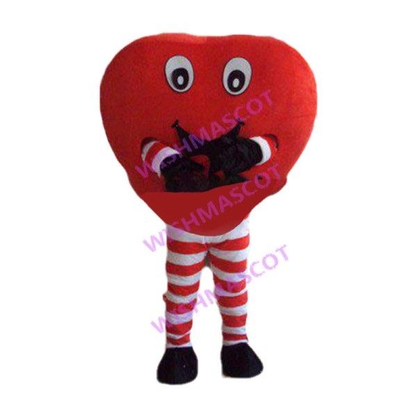 Adult Cartoon Red Heart Mascot Costume 