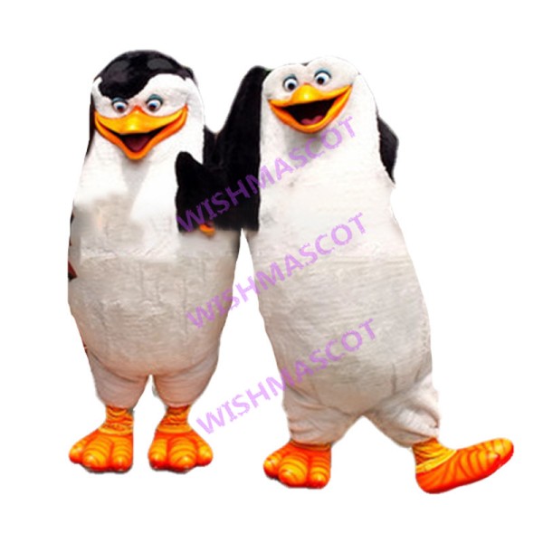 Smart Penguin Kowalski & Band Leader Penguin Skipper Mascot Costume 