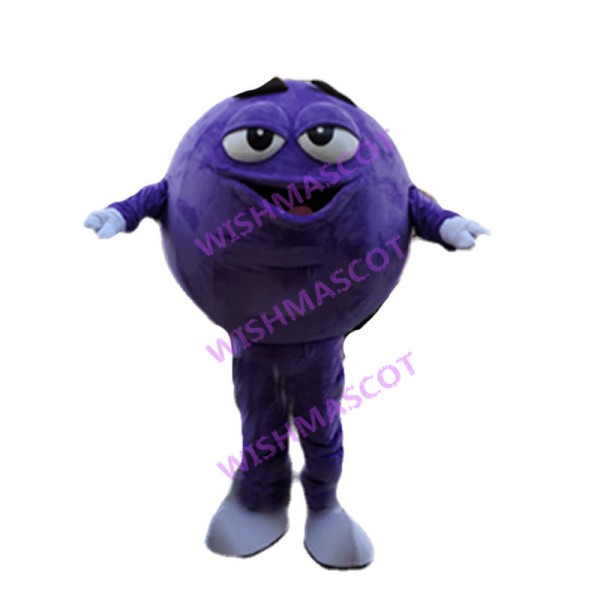 Adult Cartoon Purple Bean Mascot Adult Costume 
