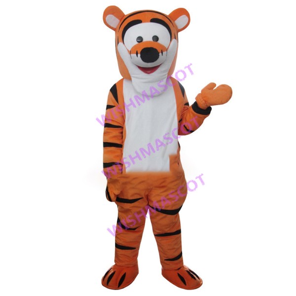 Enthusiastic Tigger Mascot Costume 