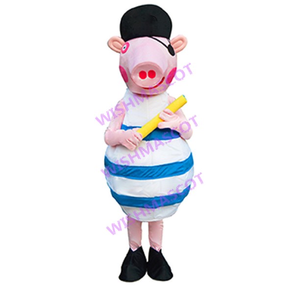 Pirate George Pig Mascot Costume 