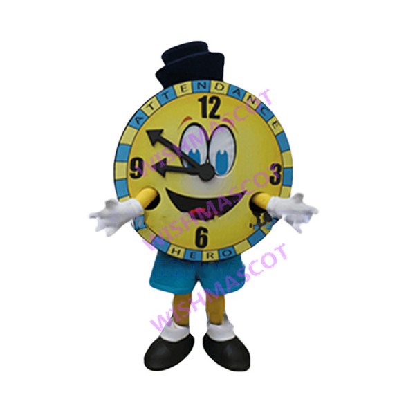 Adult Cartoon School Attendance Clock Mascot Costume 