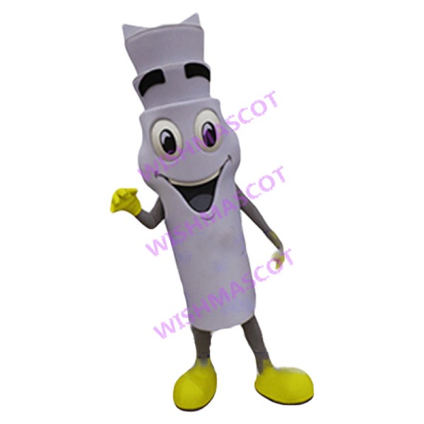Adult Cartoon White Flute Mascot Costume 