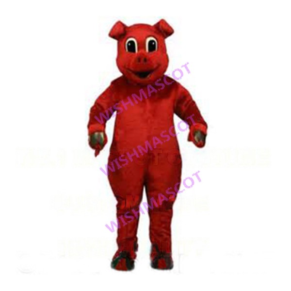 Lovely Red Pig Mascot Costume 