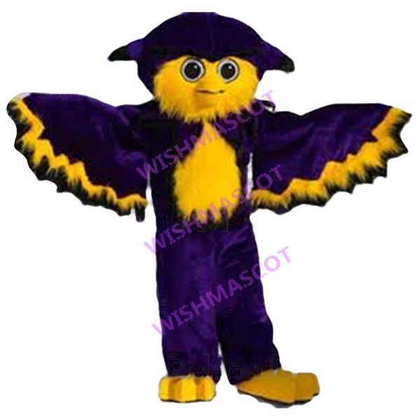 Purple Owl Mascot Adult Costume 