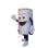 Lightweight Cartoon White Trash Can with Wheels  Mascot Costume 