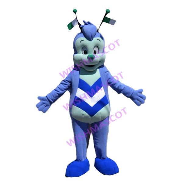 Adult Cartoon Blue Butterfly Mascot Costume 