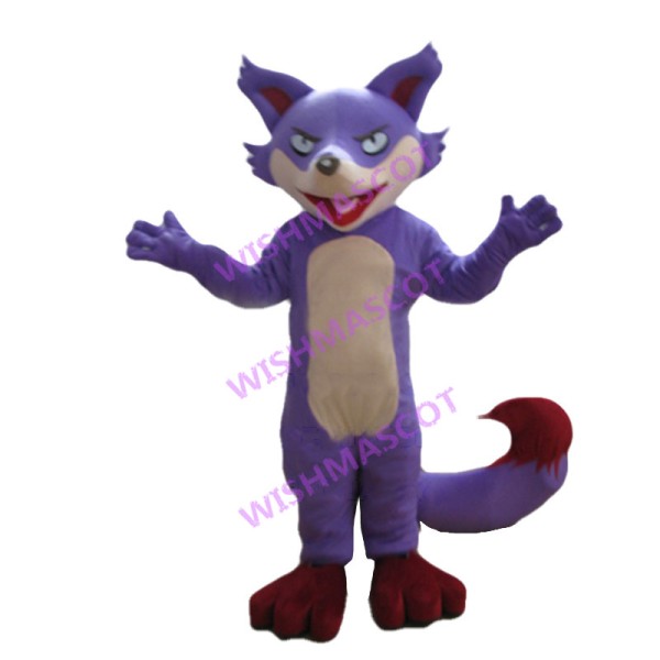 Sly Purple Fox Mascot Costume 